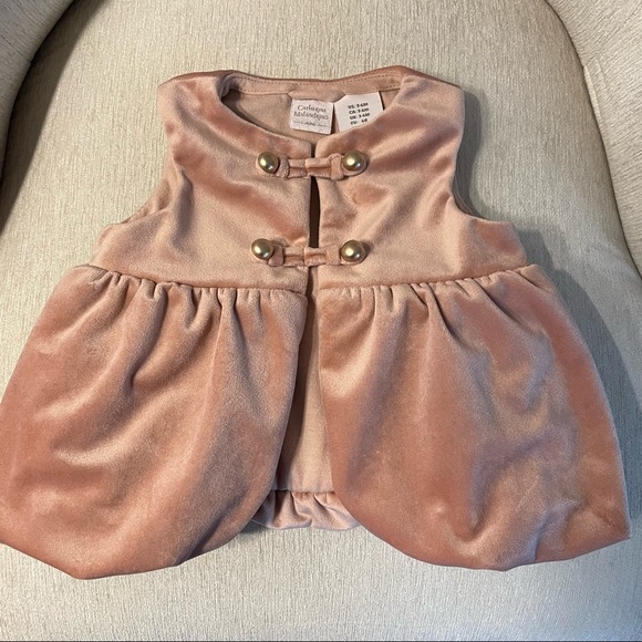 Catherine Malandrino Mini Velvet Vest - 3-6 Months - Girls- Blush Pink - Picture 1 of 5